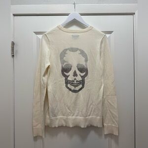 Zadig & Voltaire Miss Camo Skull Strass Sweater Beige Studded